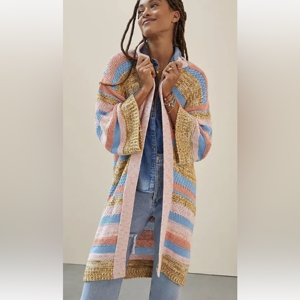 Anthropologie - textured striped cardigan